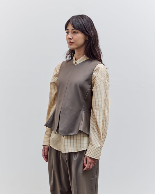Tailored Peplum Vest, Taupe