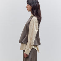 Tailored Peplum Vest, Taupe