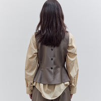Tailored Peplum Vest, Taupe