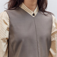 Tailored Peplum Vest, Taupe