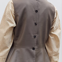 Tailored Peplum Vest, Taupe