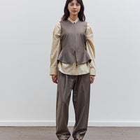 Virgin Wool Masculine Barrel Pant, Taupe