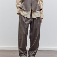 Virgin Wool Masculine Barrel Pant, Taupe
