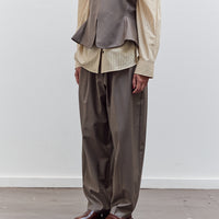 Virgin Wool Masculine Barrel Pant, Taupe