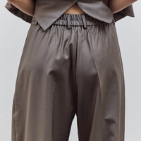 Virgin Wool Masculine Barrel Pant, Taupe