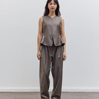 Tailored Peplum Vest, Taupe