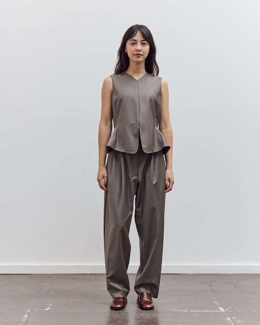 Tailored Peplum Vest, Taupe