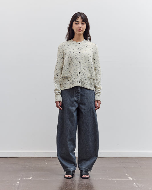 Merino Wool Flecked Cardigan, Natural