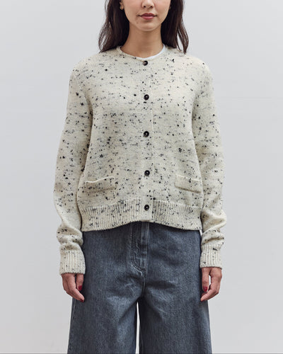 Merino Wool Flecked Cardigan, Natural
