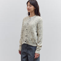 Merino Wool Flecked Cardigan, Natural
