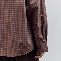 Checked Oversized Shirt, Brown / Navy