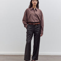 Low Rise Virgin Wool Pants, Dark Brown