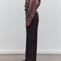Low Rise Virgin Wool Pants, Dark Brown