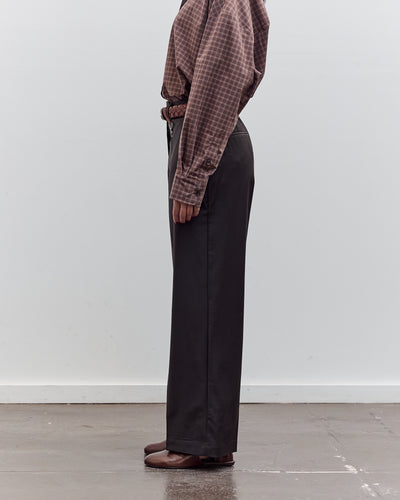 Low Rise Virgin Wool Pants, Dark Brown