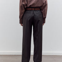 Low Rise Virgin Wool Pants, Dark Brown