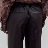 Low Rise Virgin Wool Pants, Dark Brown