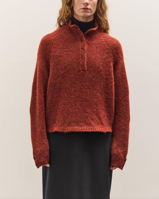 Cordera Baby Alpaca Polo Sweater, Terra Cotta