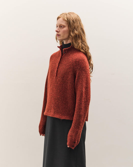 Cordera Baby Alpaca Polo Sweater, Terra Cotta