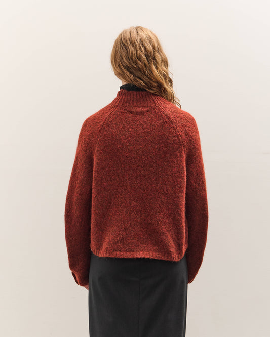 Cordera Baby Alpaca Polo Sweater, Terra Cotta