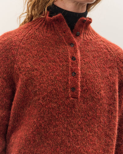 Cordera Baby Alpaca Polo Sweater, Terra Cotta