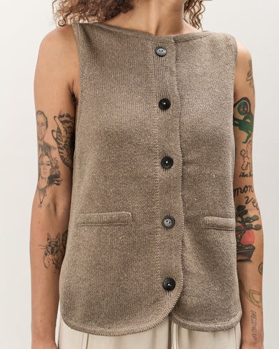 Cordera Boatneck Waistcoat, Taupe
