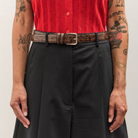 Cordera Classic Belt, Brown Croc