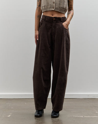 Cordera Corduroy Baggy Pants, Brown