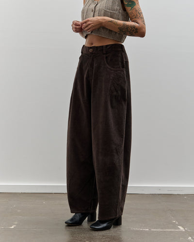 Cordera Corduroy Baggy Pants, Brown