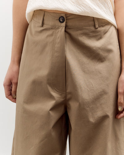 Cordera Cotton Curved Pants, Camel