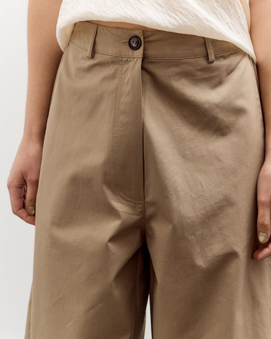 Cordera Cotton Curved Pants, Camel
