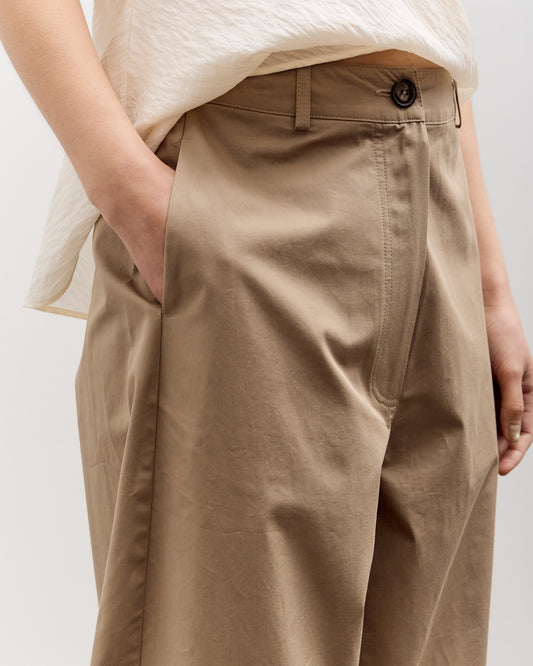 Cordera Cotton Curved Pants, Camel