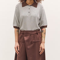 Cordera Merino Wool Striped Polo, Marfil