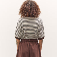 Cordera Merino Wool Striped Polo, Marfil