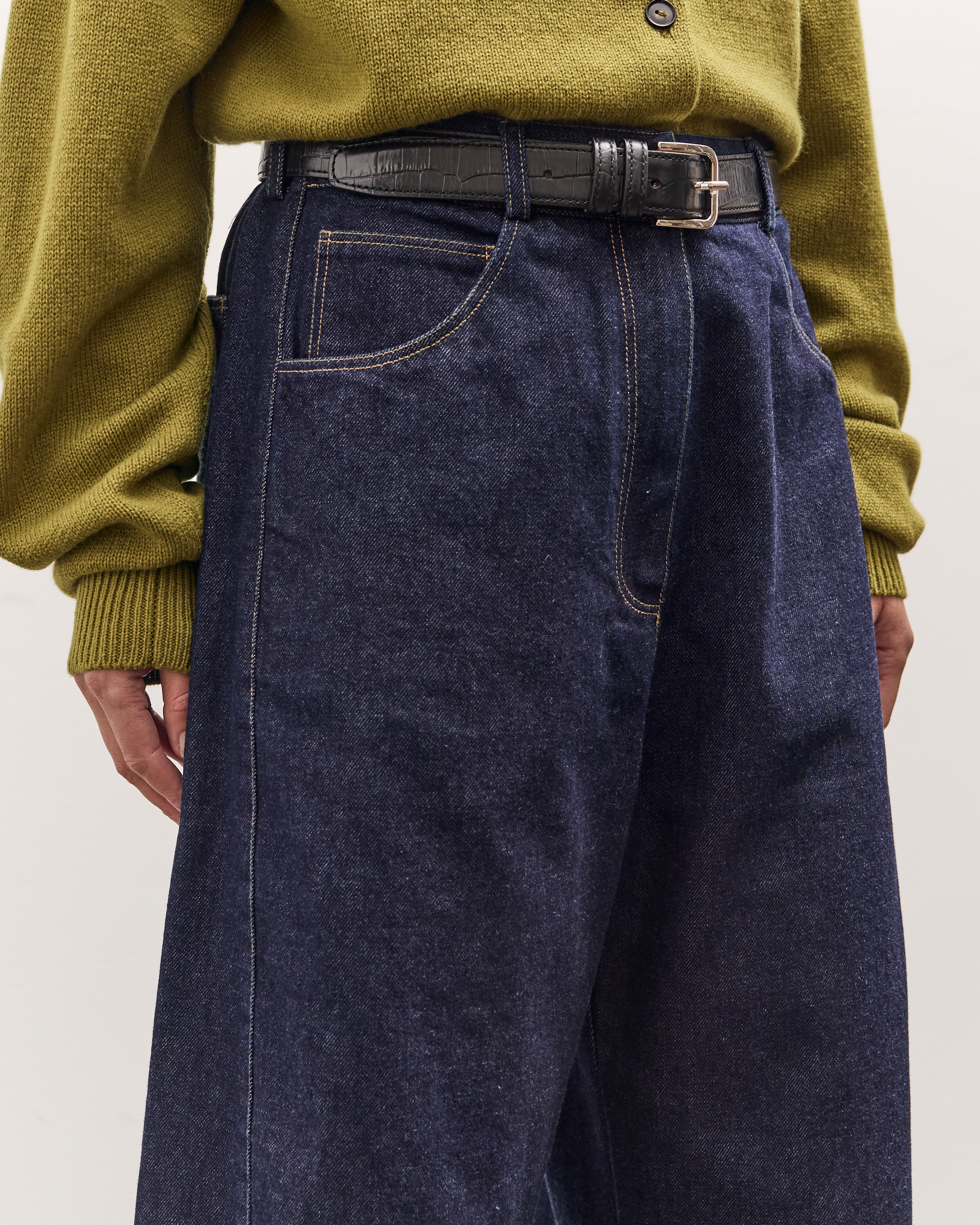 Cordera Curved Baggy Jeans, Denim – Glasswing