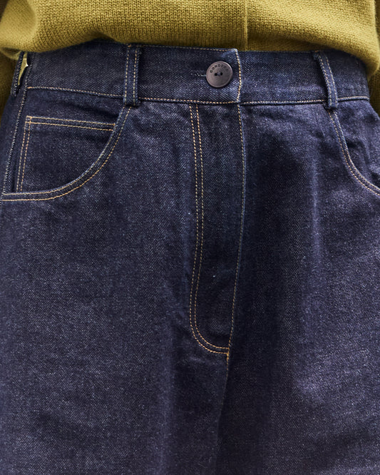 Cordera Curved Baggy Jeans, Denim