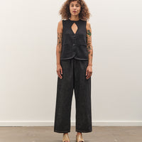 Cordera Cut-Out Boat Neck Waist Coat, Black