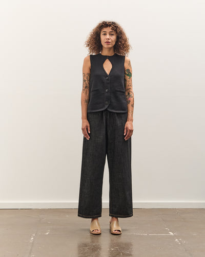 Cordera Cut-Out Boat Neck Waist Coat, Black