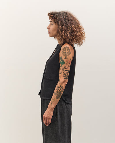 Cordera Cut-Out Boat Neck Waist Coat, Black