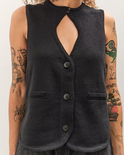 Cordera Cut-Out Boat Neck Waist Coat, Black
