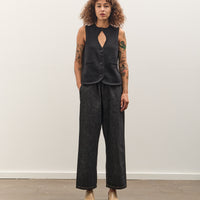 Cordera Denim Relaxed Pants, Black