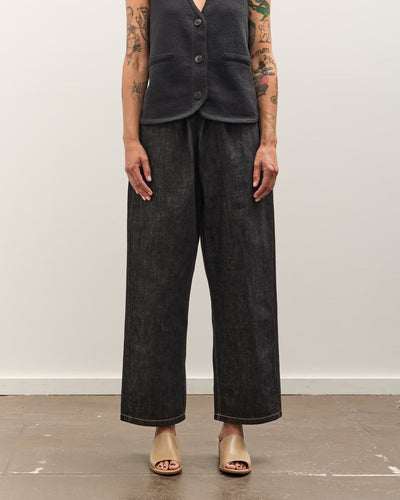 Cordera Denim Relaxed Pants, Black