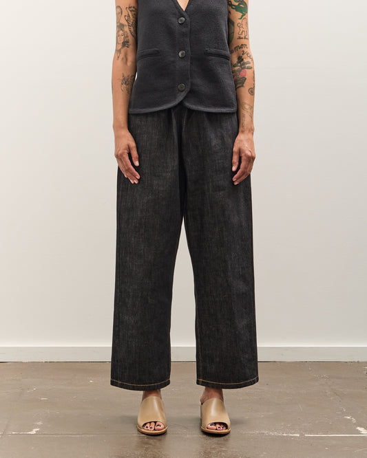 Cordera Denim Relaxed Pants, Black