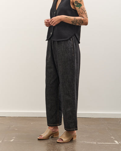 Cordera Denim Relaxed Pants, Black