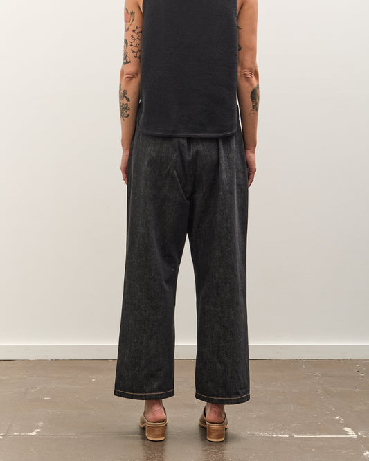 Cordera Denim Relaxed Pants, Black