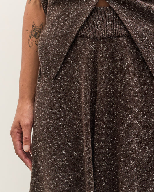 Cordera Flecked Cotton Pants, Brown
