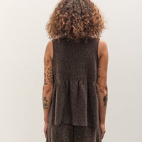 Cordera Flecked Cotton Peplum Top, Brown