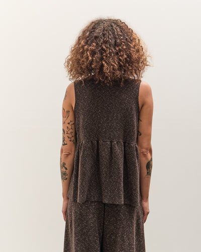 Cordera Flecked Cotton Peplum Top, Brown