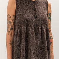 Cordera Flecked Cotton Peplum Top, Brown