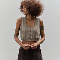 Cordera Heather Cotton Waistcoat, Taupe