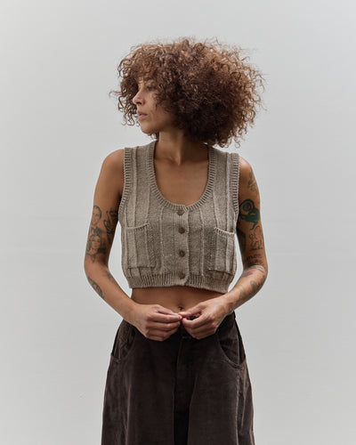 Cordera Heather Cotton Waistcoat, Taupe